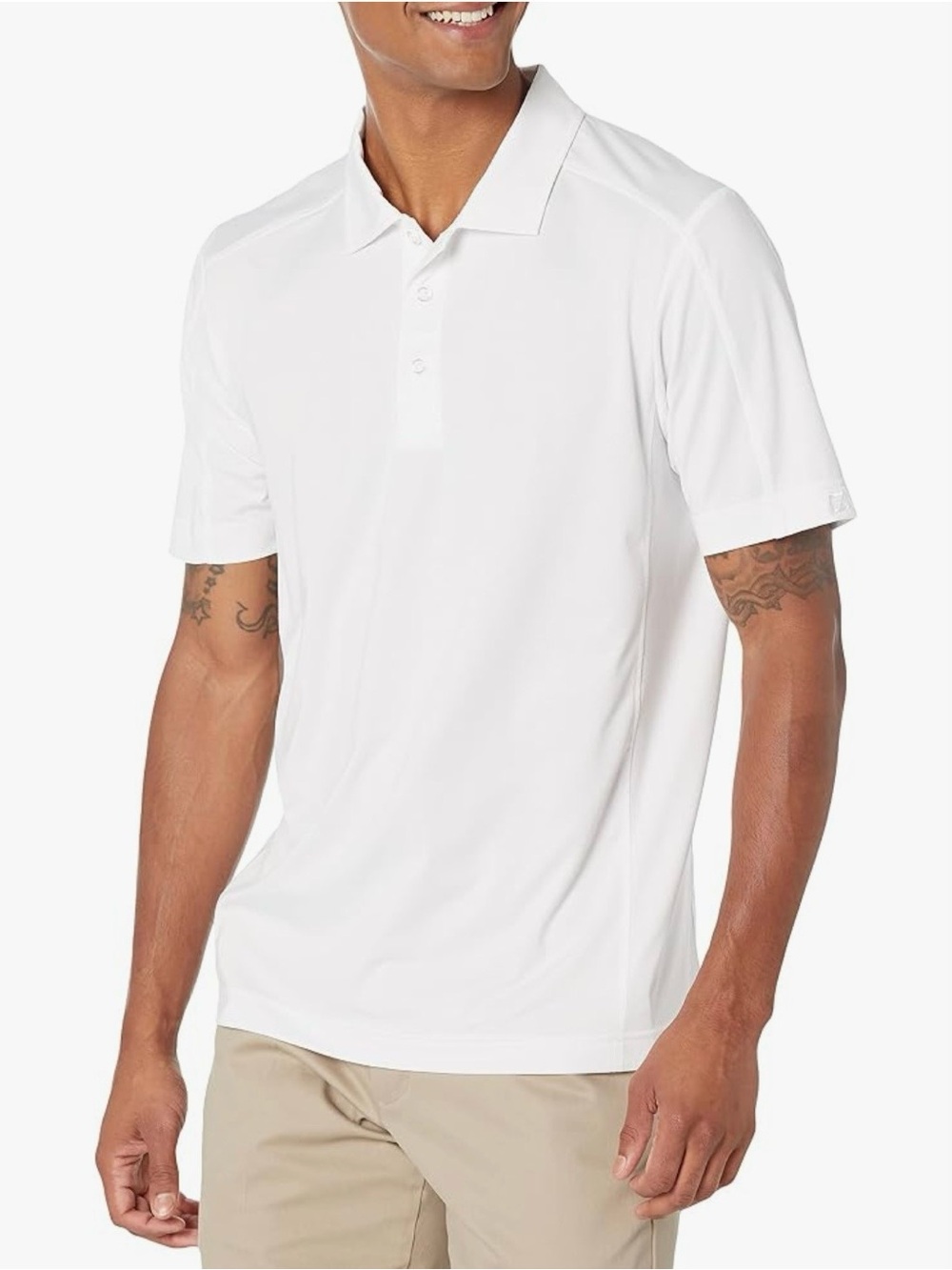 NWT Cutter & Buck White Men’s Polo Short-Sleeve with Embroidered Logo